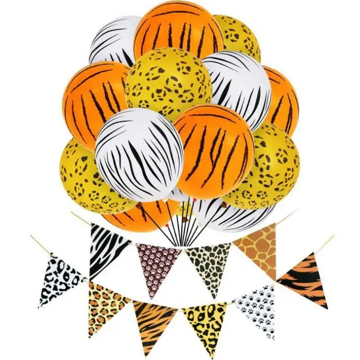 1 Набор мультяшных леопардовых печатных полосатых баннеров паннатов набор