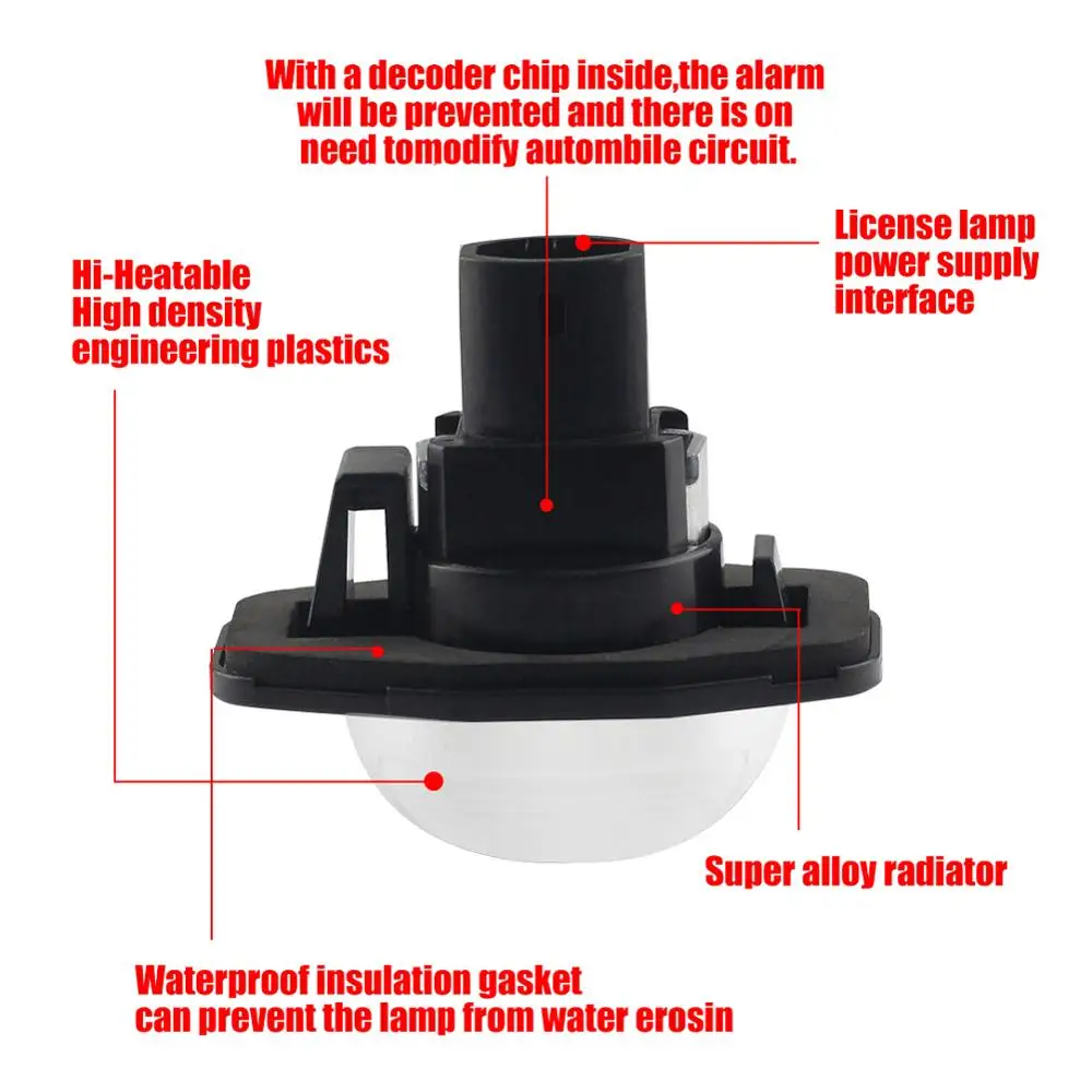 

2PCS LED License Plate Light Lamps for Toyota Sienna 2011-2018 2019