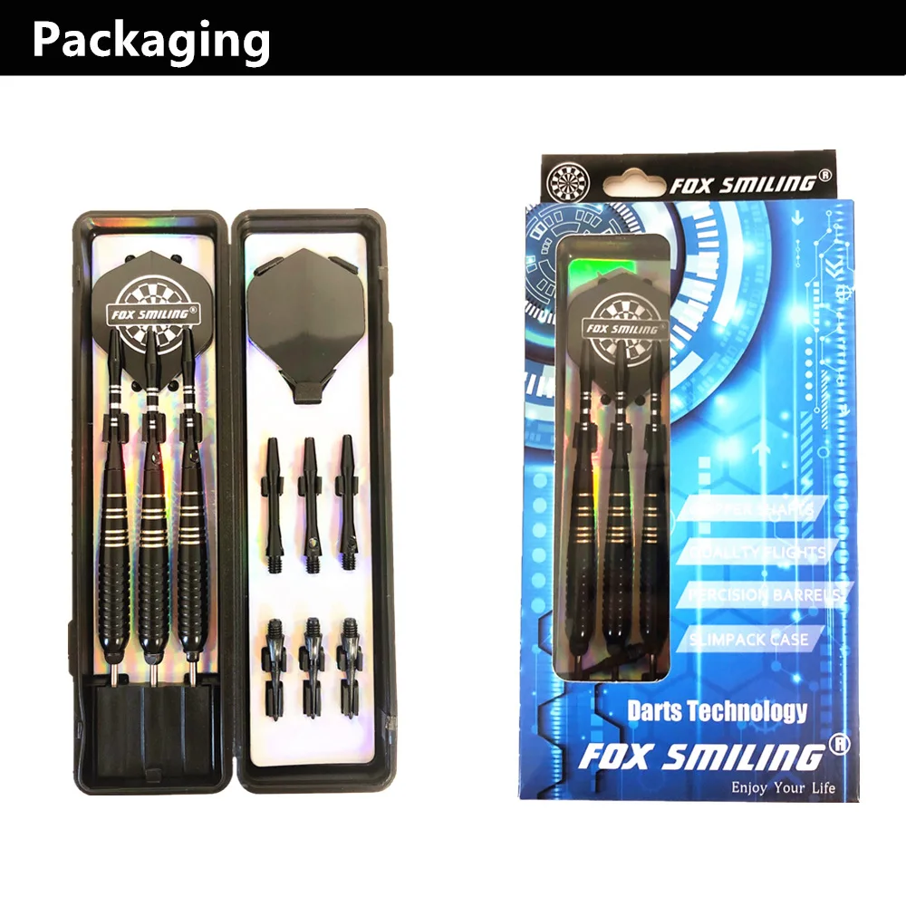 

Fox Smiling Brass Steel Dart With 24g Changeable Steel Tip Needle Point And Soft Tips
