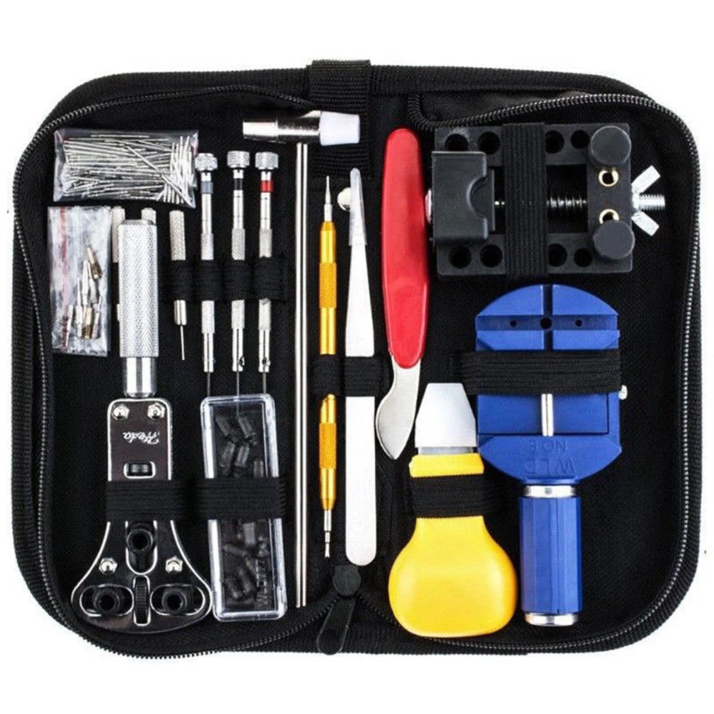 147Pcs Watch Repair Tools Watch Opener Remover Spring Bar Pry Screwdriver Clock Watch Repair Tool Kit Watchmaker Tools watch repair tool kit spring bar repair pry screwdriver metal watchmaker link remover set hammer watch strap holder accessory