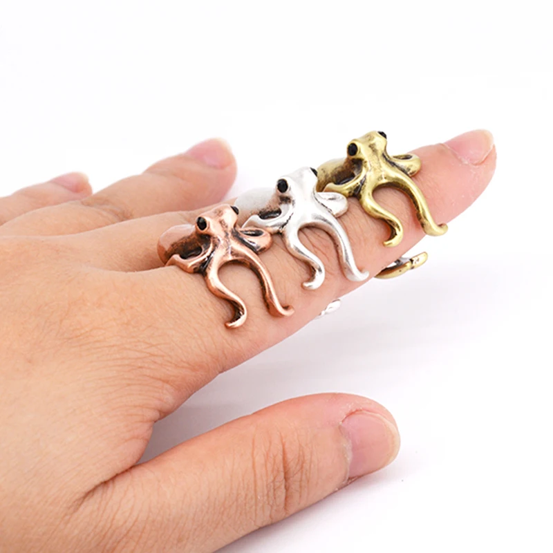 Винтаж Панк Осьминог Anillos вечерние кольца для женщин Boho Anel Masculino Любовь кольцо для мужчин ювелирные изделия для женщин Bijoux Femme подарки