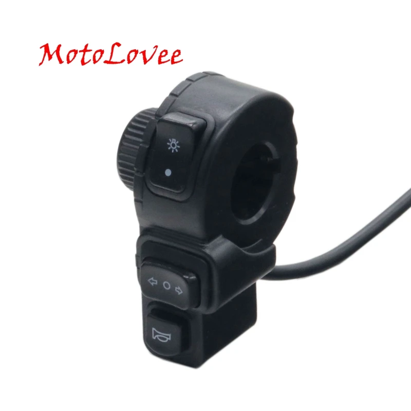 

Motolovee 22mm Motorcycle Switches Motorbike Horn Button Turn Signal Electric Fog Lamp Light Start Handlebar Controller Switch