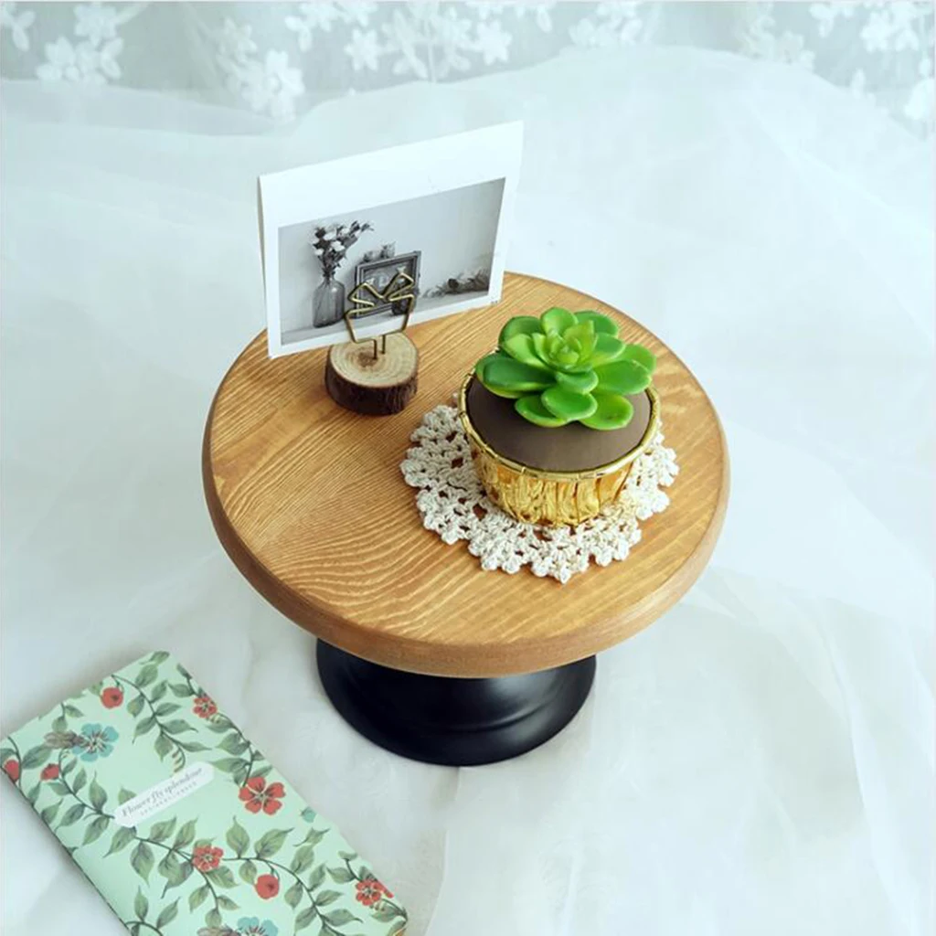

10/12 Inch Wood With Metal Base Cupcake Cake Stand Rack Wedding Cake Tools