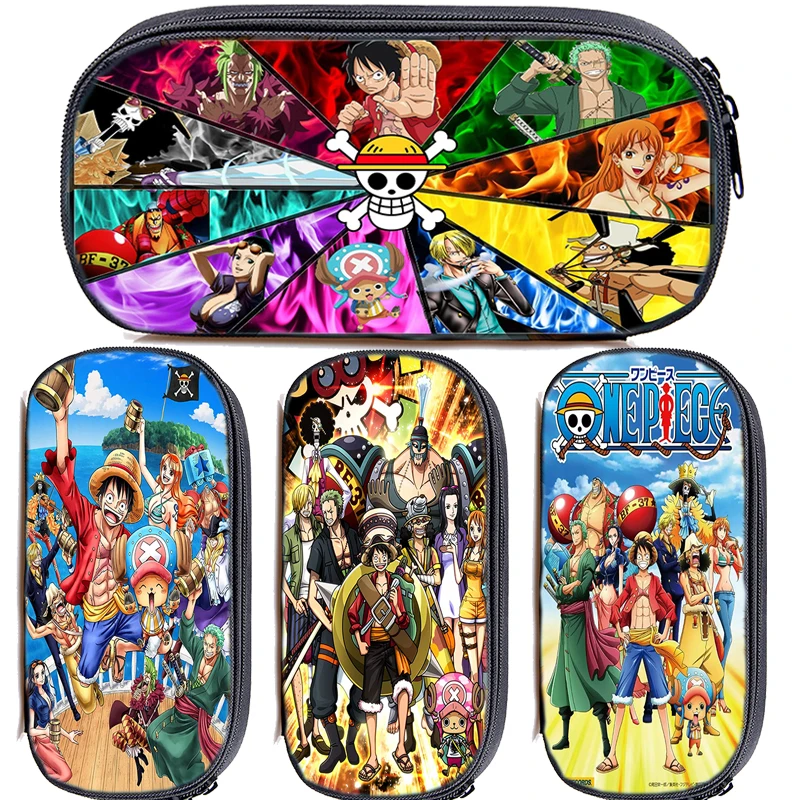 

Чехол для карандашей Luffy ONE PIECE, мультяшная сумка для карандашей для мальчиков и девочек, мультяшный косметический чехол, чехол для канцелярс...