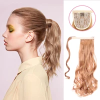 allaosify long curly synthetic wig wrap around ponytail hair clips in hair extensions variety of gradient color ponytail