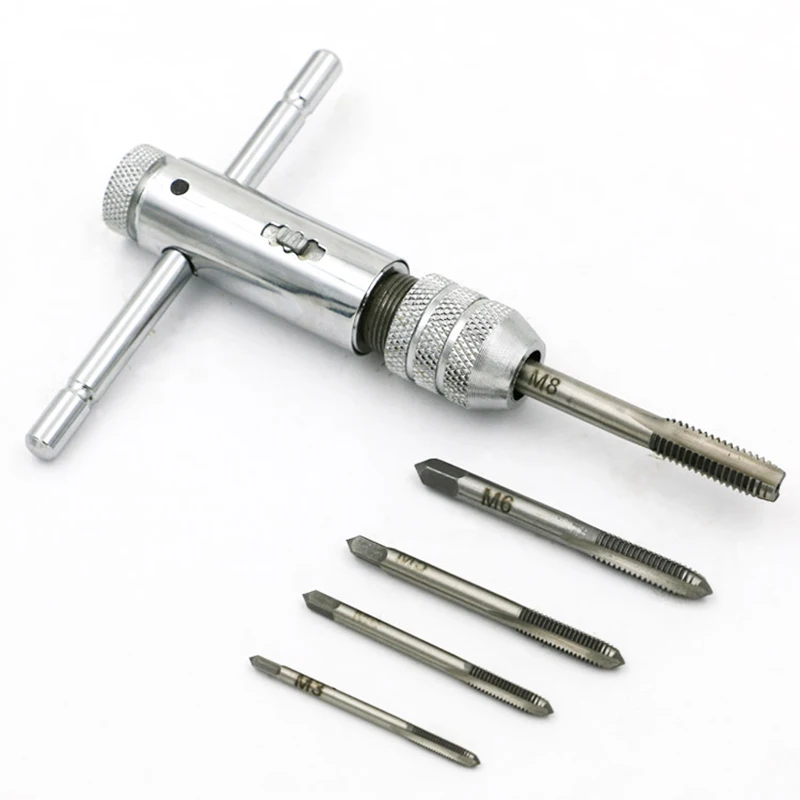 

New M3-M8 Adjustable Ratchet Tap Tap Wrench For Tap Tapping Hand For Reversing Wrench Manual Tapping Accessories -1 Set