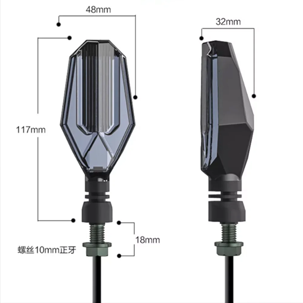 

Motorcycle 2PCS LED Light Motorcycle Turn Signal Black Refit Signal Lamp Durable Replacement Motorcycle Indicator Motorbike