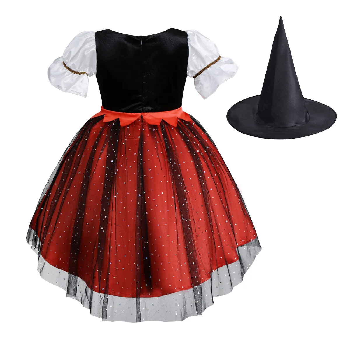Halloween Costume Girls Witch Cosplay Photography Props Princess Dress with Hat Cute Kids Party Outfit | Детская одежда и обувь