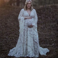 2020 boho style lace maternity dress for photography maternity photography outfit maxi gown pregnancy women lace long dress