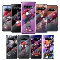 marvel cute spiderman for samsung galaxy s21 ultra plus 5g m51 m31 m21 tempered glass cover shell luxury phone case
