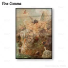 Две феи, обнимающие пейзаж с лебедем, Ханс затка, винтажный постер, художественная роспись на стену в стиле кантри, украшение для дома, подарок