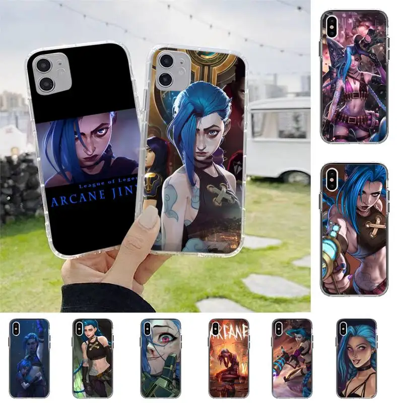 

League of Legends Cartoon Arcane Jinx Phone Case For iPhone X XS MAX 6 6s 7 7plus 8 8Plus 5S SE 2020 XR 11 11pro max