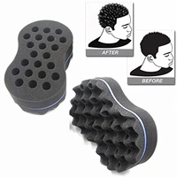 brand double sided wave shaped sponge brushes multi holes side braid twist hair curl wave hair sponge brush hair styling tools
