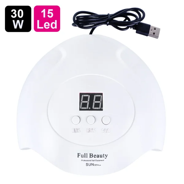 SunX7 White Светодиодная УФ-лампа для ногтей 45 Вт/9 Вт USB маникюрная сушилка для отверждения всех гель покрытые лаком ногти сушильные машины инструменты 30 s/60 s/90 s LASunX7Plus-1 - Цвет: SunX7 White