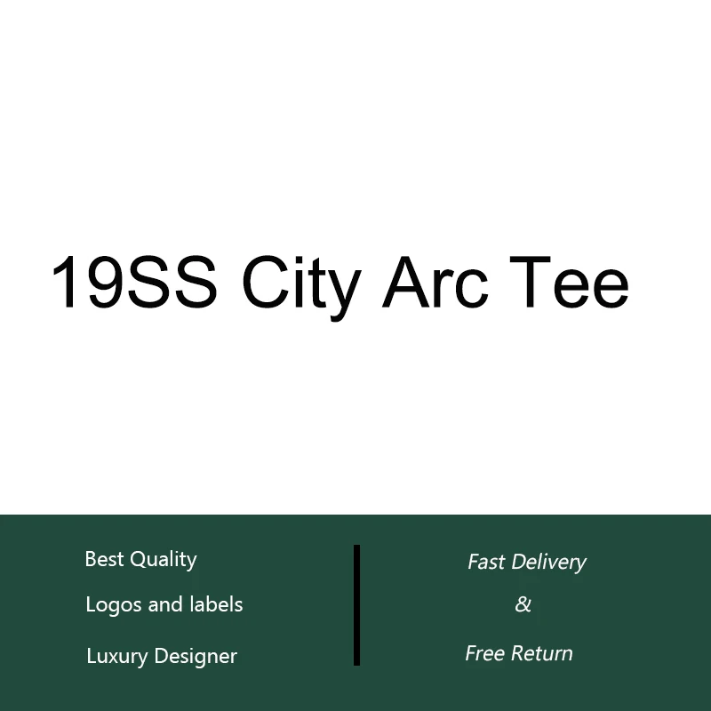 

19SS City Arc Embroidery Tee Women Men Hiphop Skateboard Brand Men Casual Cotton T shirt Men