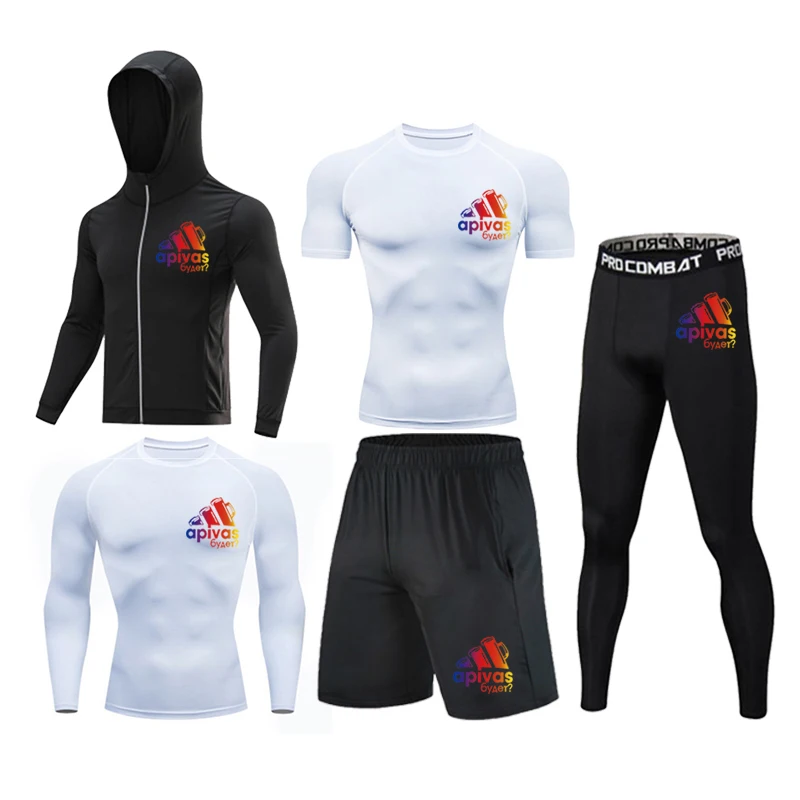 

Men's Brand Gym Fitness Comprehensive Sports T-shirt Men's Clothing Sports Shirt Compression Speed Dry Jogging Short Sleeve Suit