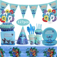 disney lilo stitch theme kids favors birthday party decorations disposable tableware balloon paper plate baby shower supplies