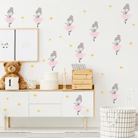 ballet dancer wall sticker diy cartoon girl dancing wall decals for kids room baby bedroom nursery house decoration