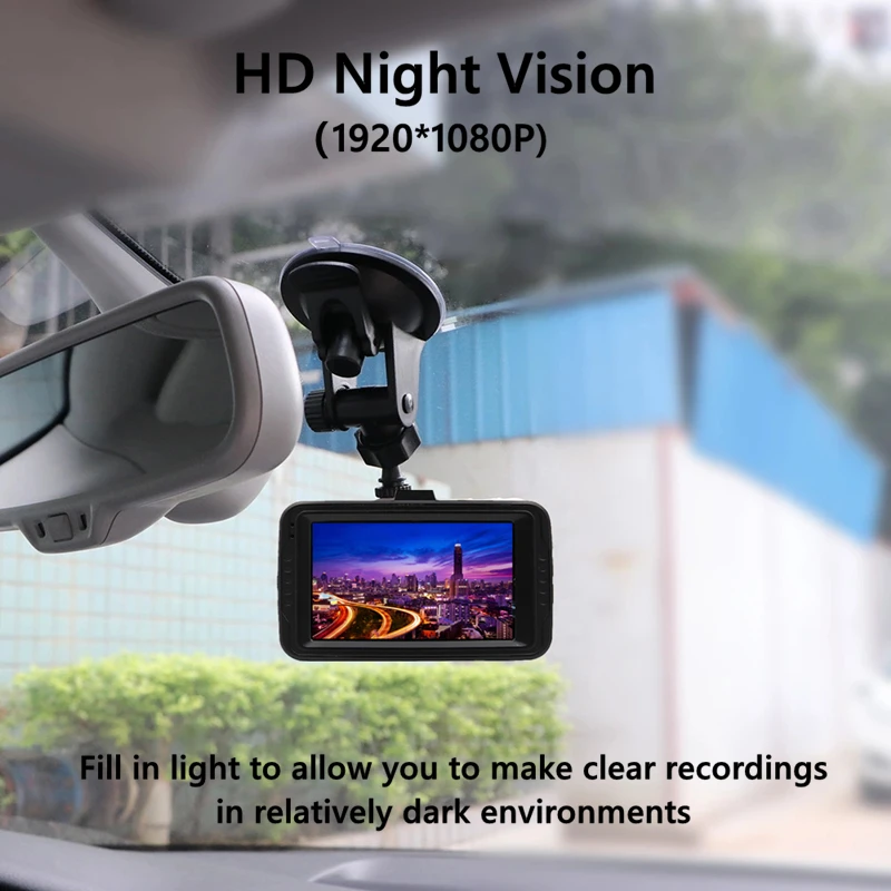 Odare Dash Cam Full HD 1080P 3 0 &quotэкран Автомобильный видеорегистратор Камера регистратор