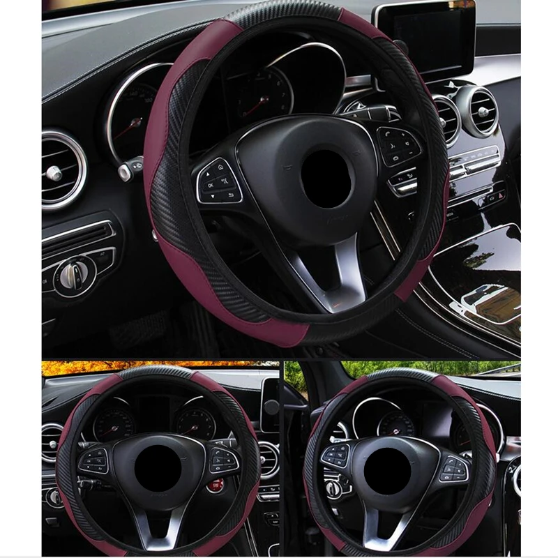

New Sports Carbon Fiber Automobile Steering Wheel Cover Without Inner Ring Gm Interior Decoration Handle Cover Car Accessories