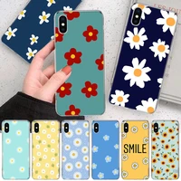 ins cute sun flower little daisy soft phone case for iphone 11 12 13 pro max xr x xs mini apple 8 7 plus 6 6s se 5s fundas coque