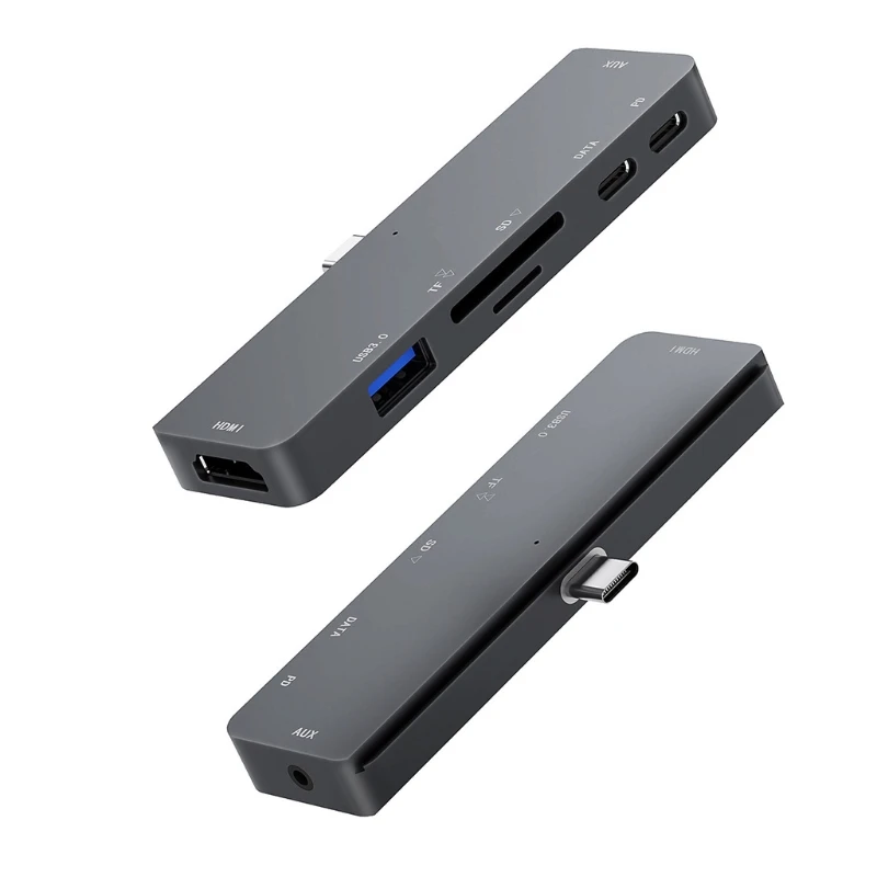 

Обновленная версия, док-станция для быстрой док-станции HDD 7 в 1 QXNF, 4k, HDMI, USB 3,0, 5 Гбит/с, SSD, Type-C, SD, TF, PD
