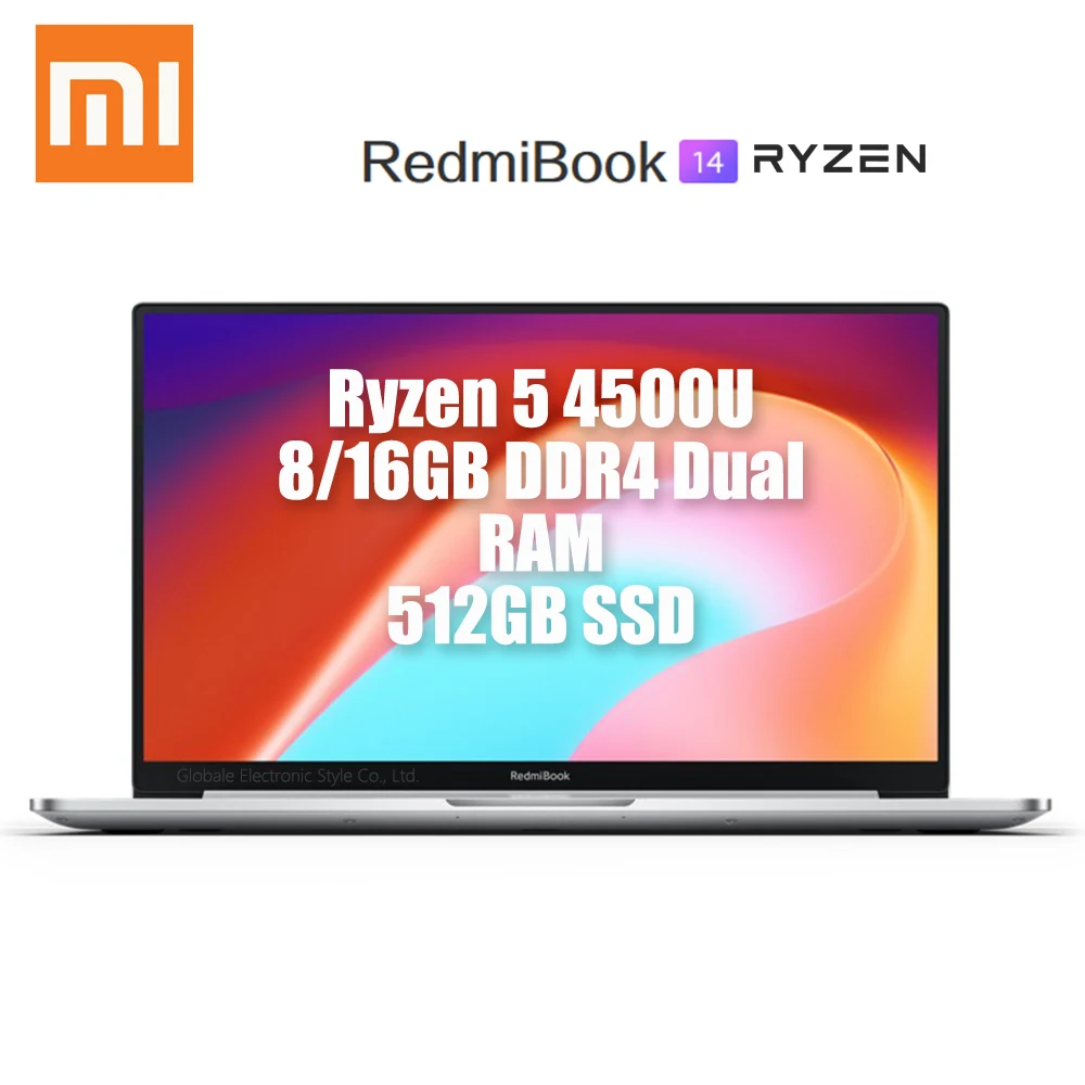 Оригинальный ноутбук Xiaomi Redmibook 14 II 2020 Ryzen 5 4500U DDR4 двойная ОЗУ 512 Гб SSD Windows 10 MIMO WiFi USB