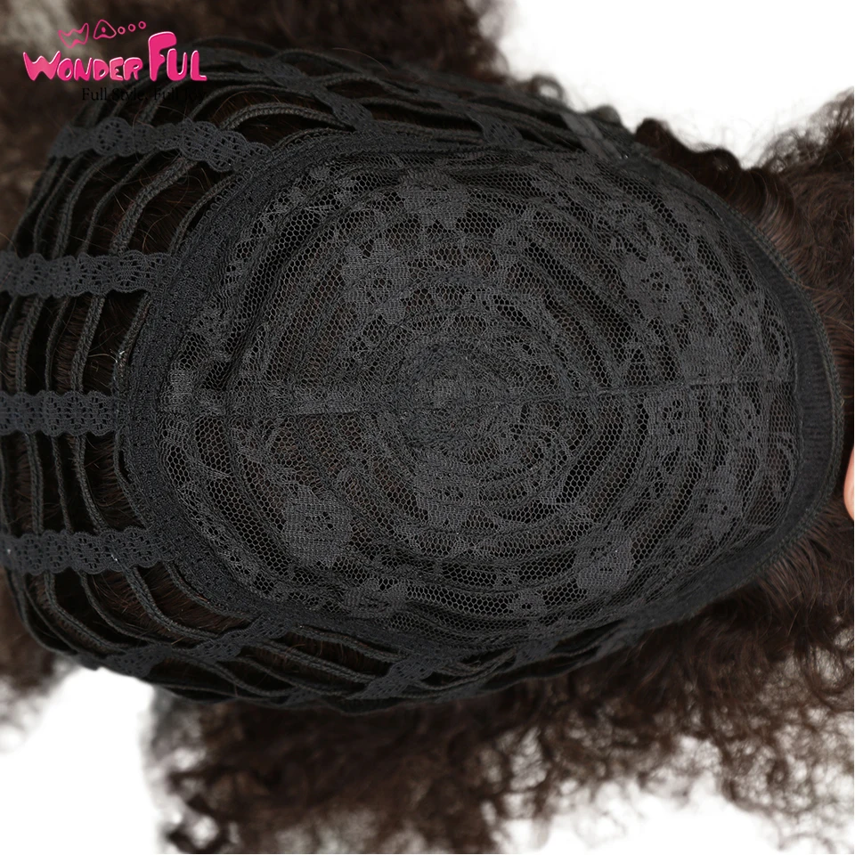 Замечательный короткий афро кудрявый парик бразильские волосы Remy человеческие