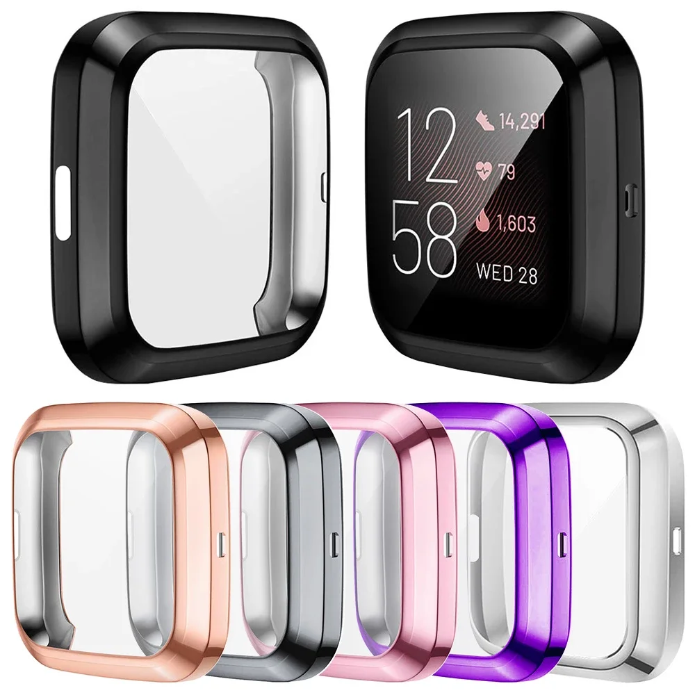 Screen Protector Soft Cover for Fitbit Versa 3 2 Sense Watch Case Lightweight Tpu Bumper Scratch-resistant Shell Accessories