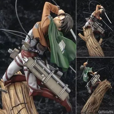 Anime Attack On Titan Figure Levi Ackerman Trunk Combat Styling PVC Action Figures Collection Toys For Children Doll 28cm | Игрушки и