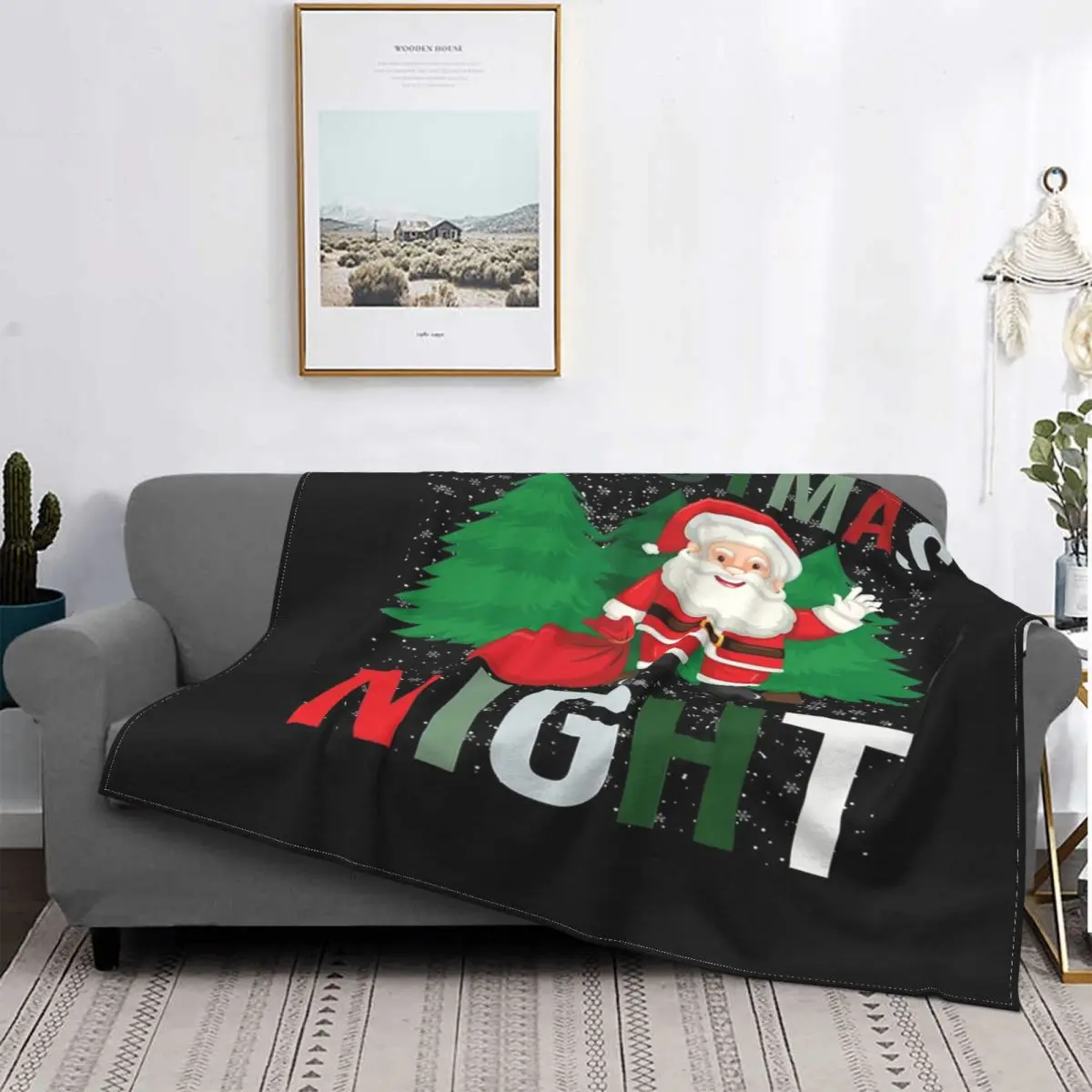 

Manta de noche de Navidad, colcha de cama a cuadros, manta de cama de lino, manta de Picnic, mantas receptoras