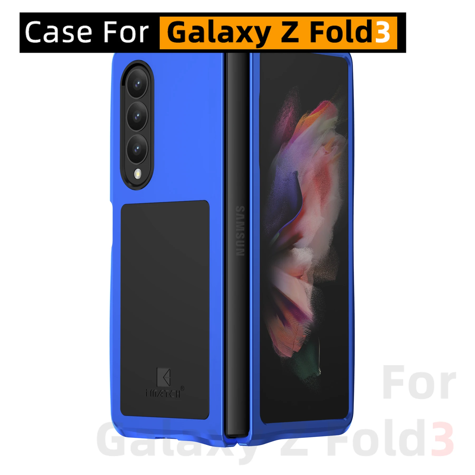 For Galaxy Z Fold3 Case Heavy Duty Protection Armor Shockproof Hard Aluminum Metal Samsung Z Fold 3 Phone Case