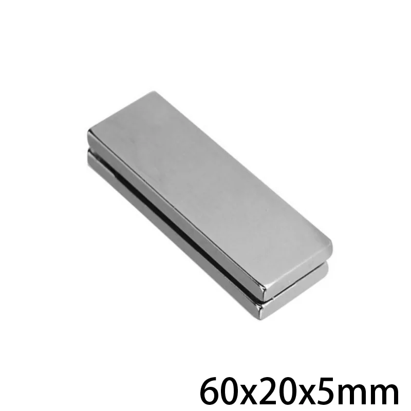 

1~20PCS 60x20x5 Powerful Magnets 60mmX20mm N35 Neodymium Magnet 60x20x5mm Permanent NdFeB Magnets 60*20*5 mm Big Sheet Magnet