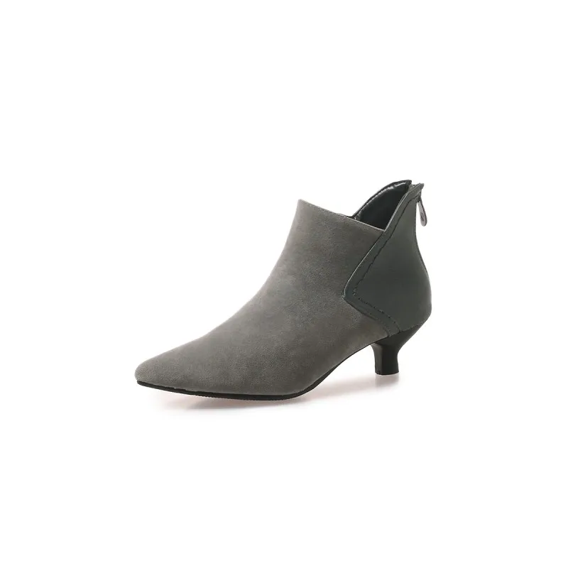 Женские полусапожки с заостренным носком однотонные синие ботинки в стиле