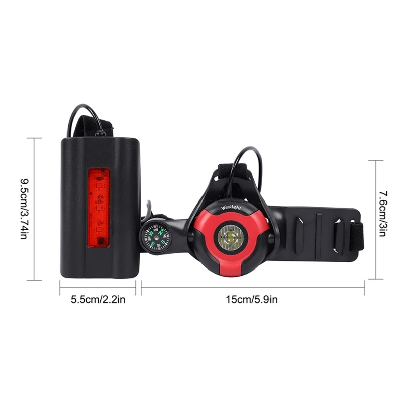 

West Biking Upgrade Sport Running Lights Led Safe Night Running Flashlight Warning Lights Charge USB Lamp Chest Lamp