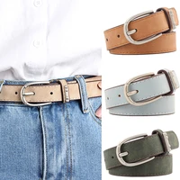 9colors pu faux leather belt women metal alloy pin buckle jeans dress waistbands fancy vintage strap female 103cm