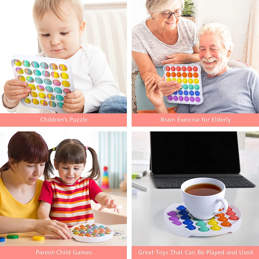 

Decompression Chessboard Sensory Toy Simple Dimpled Push Bubble Rainbow Fluorescent Rodents Children's Competition Games