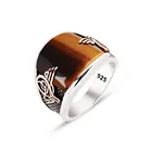Серебряный, сделанный на заказ, тигровый глаз, камень, оттоманка, Armal мужское кольцо