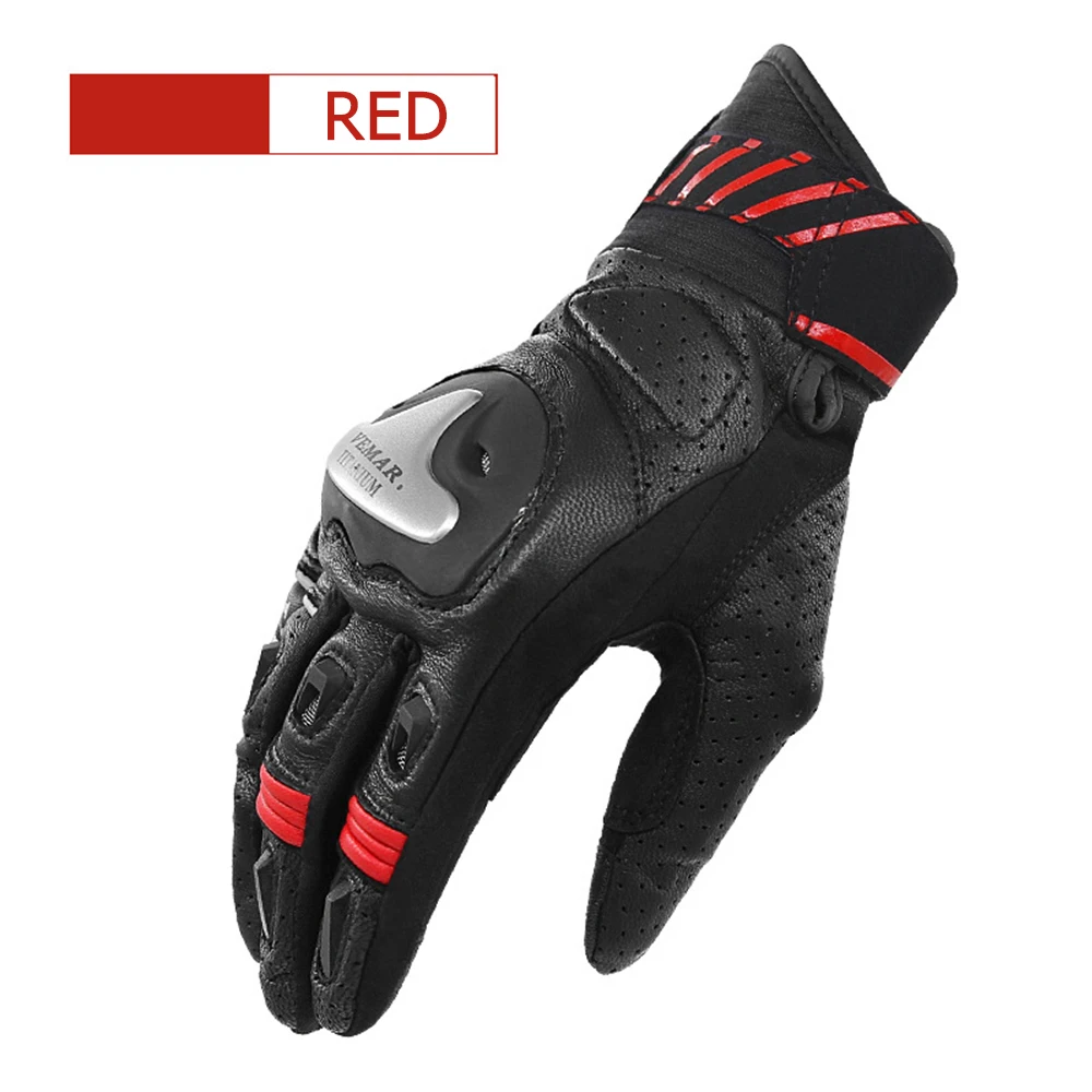 

Motorcycle Glove Touchscreen PU Leather Full Finger Protective Gear Carbon Fiber Racing Motorbike Motocross Guantes Luva Moto