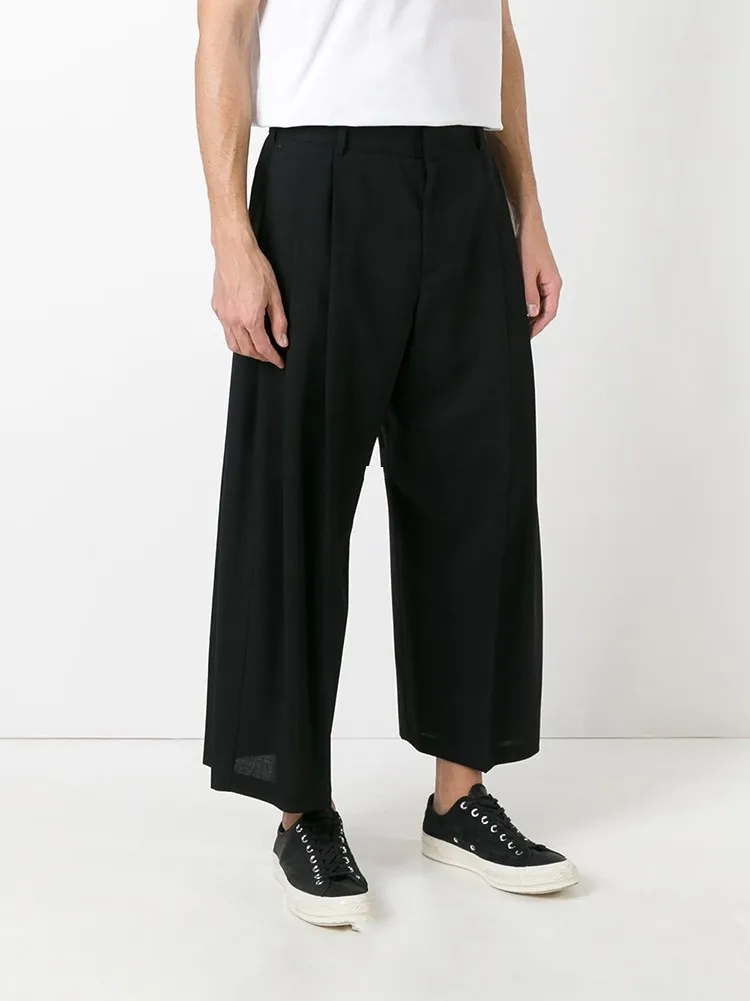 New Men's Clothing Fashion stylist GD fold of slacks and broad-leg trousers plus size singer costumes |