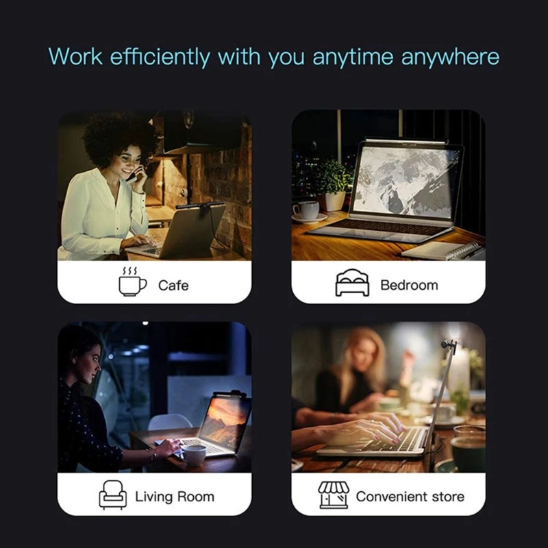 

K3NB Screen Light Bar e-Reading LED Task Lamp No Glare on Screen USB Powered Monitor Lamps Adjustable Brightness Temperature