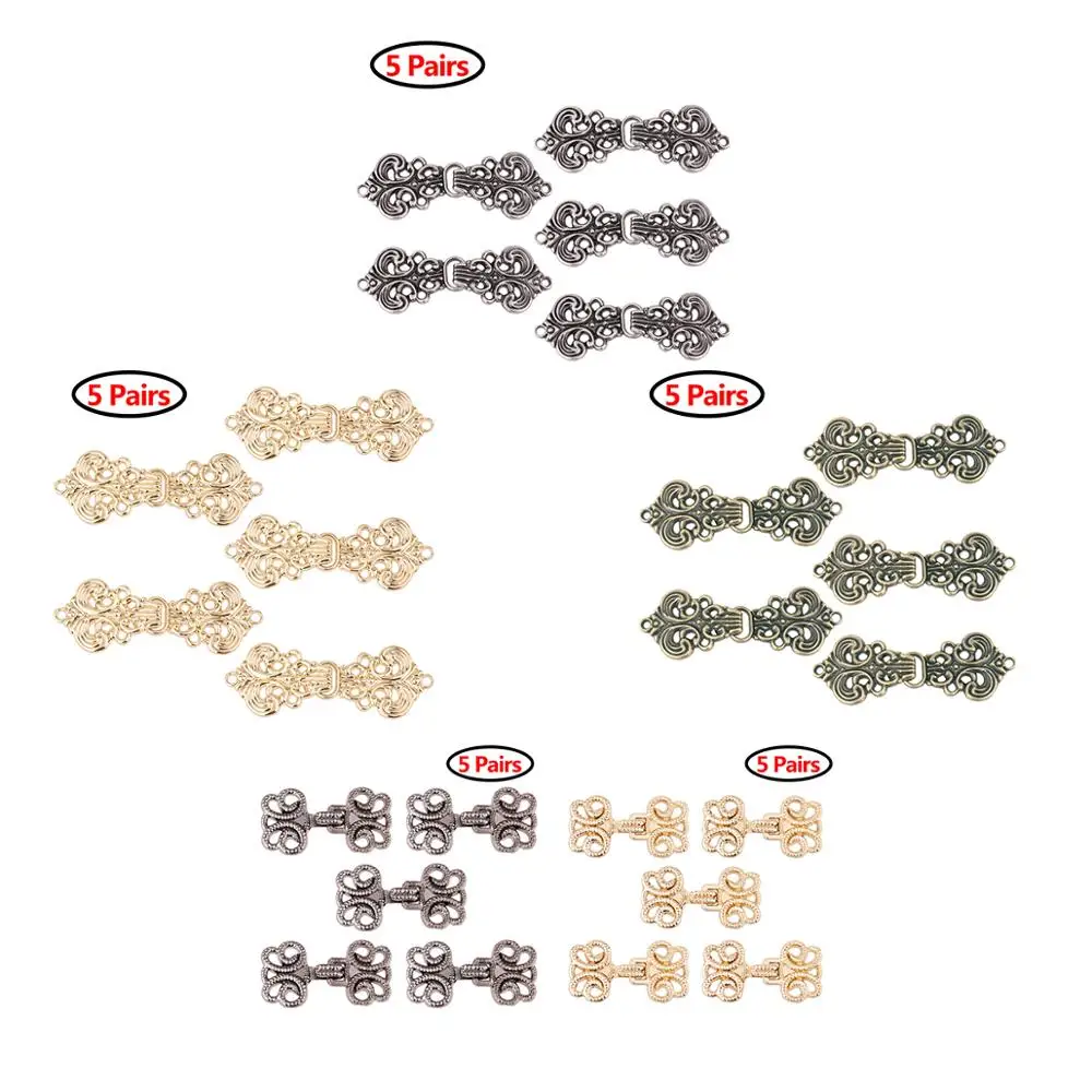 5 пар декоративная брошь в стиле ретро застежка крючок виде цветка|Броши| |