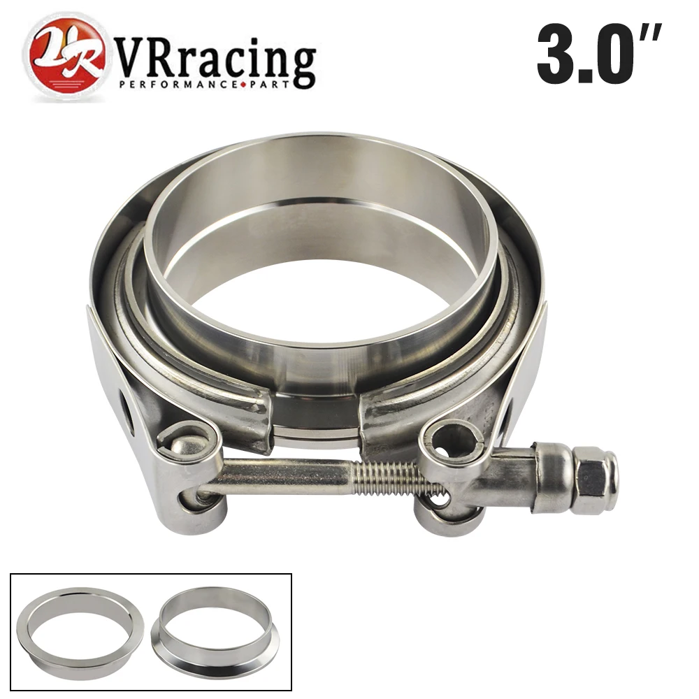 VR RACING 3 &quotSUS 304 нержавеющая выхлопная v образная полоса зажим ФЛАНЕЦ НАБОР