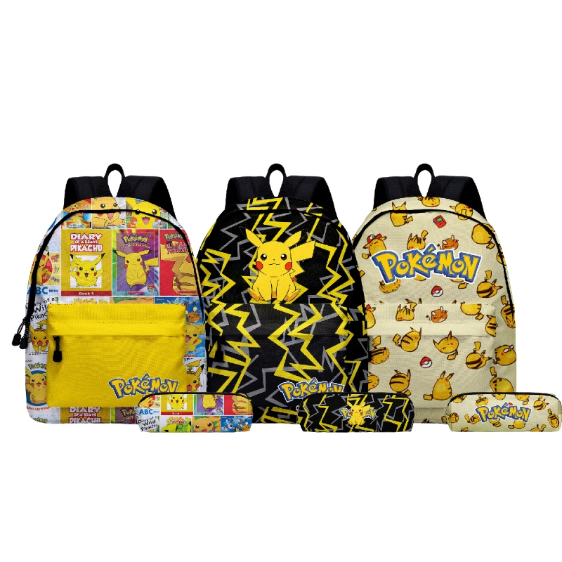 

Genuine 7 Style Pokemon Storage Backpack Pikachu Bulbasaur Squirtle Eevee Schoolbag Travel Bag Decor Kids Birthday Christma Gift