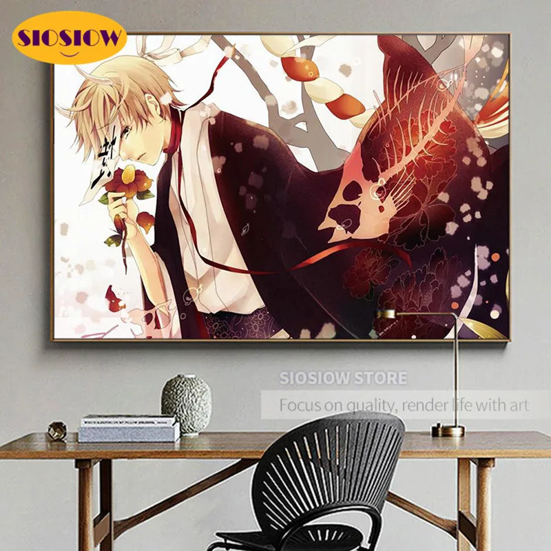 Алмазная живопись 5d сделай сам японское аниме экшн фигурки мозаика из страз 3D