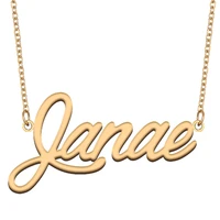 janae name necklace for women stainless steel jewelry 18k gold plated nameplate pendant femme mother girlfriend gift