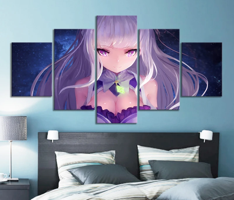 Модульная Картина на холсте для домашнего декора 5 шт. Эмилия реzero сексуальная