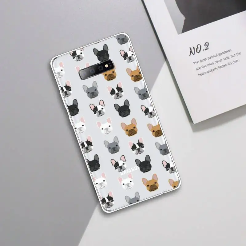 

Cute cartoon animal French Bulldog Phone Case Transparent For Samsung Galaxy A 71 21s S note 8 9 10 plus 20 ultra