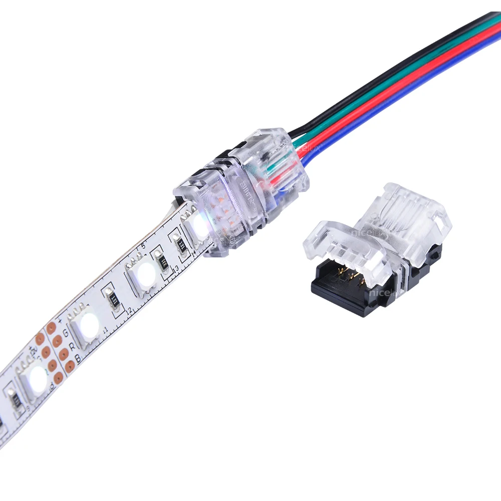 100 шт./лот 2pin 3pin 4pin 5pin Светодиодная лента коннектор для одной RGB RGBW цветной 3528 5050