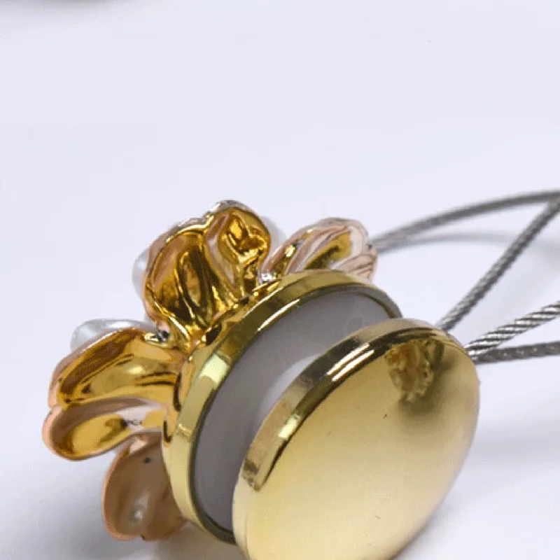 Занавески с магнитной пряжкой золотые серебряные цветочные стальные